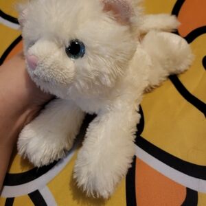 Plush White Cat Toy Aurora Flopsies Small Persian Kitty Cat Plush (A)